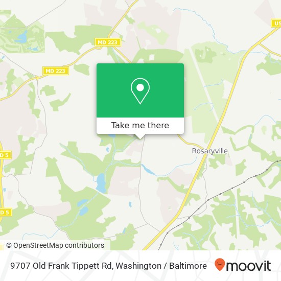 Mapa de 9707 Old Frank Tippett Rd, Upper Marlboro, MD 20772
