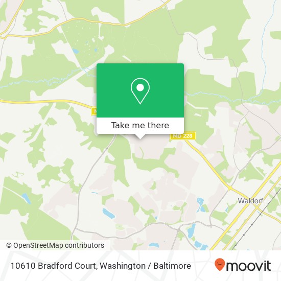 Mapa de 10610 Bradford Court, 10610 Bradford Ct, Waldorf, MD 20603, USA