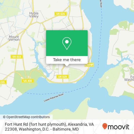 Fort Hunt Rd (fort hunt plymouth), Alexandria, VA 22308 map