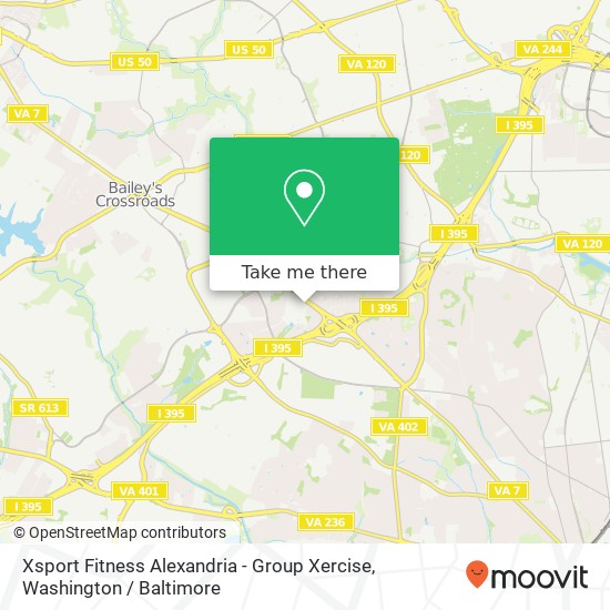 Mapa de Xsport Fitness Alexandria - Group Xercise, 4300 King St