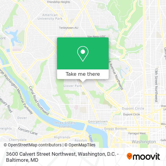 3600 Calvert Street Northwest map