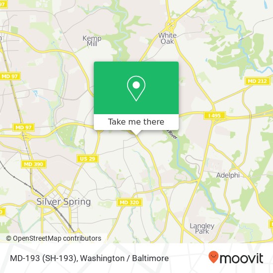 Mapa de MD-193 (SH-193), Silver Spring, MD 20901