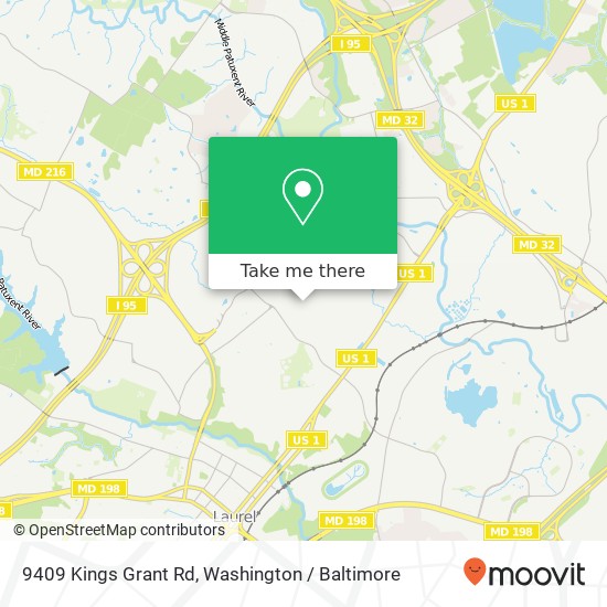 Mapa de 9409 Kings Grant Rd, Laurel, MD 20723