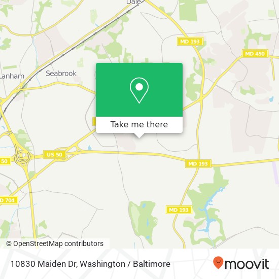 Mapa de 10830 Maiden Dr, Bowie, MD 20720