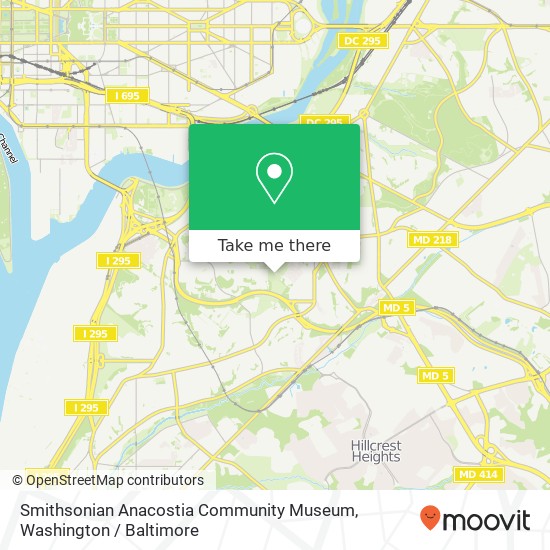 Mapa de Smithsonian Anacostia Community Museum, Smithsonian Anacostia Community Museum, Washington, DC 20020, USA