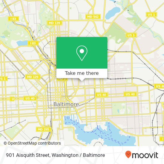 Mapa de 901 Aisquith Street, 901 Aisquith St, Baltimore, MD 21202, USA