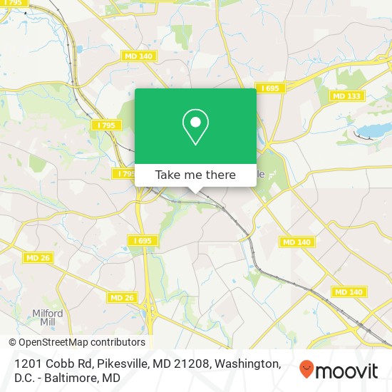 Mapa de 1201 Cobb Rd, Pikesville, MD 21208