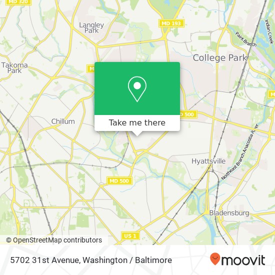 Mapa de 5702 31st Avenue, 5702 31st Ave, Hyattsville, MD 20782, USA