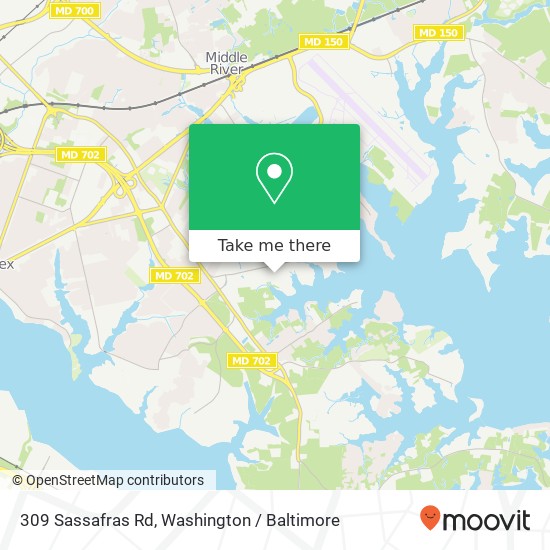 Mapa de 309 Sassafras Rd, Essex, MD 21221