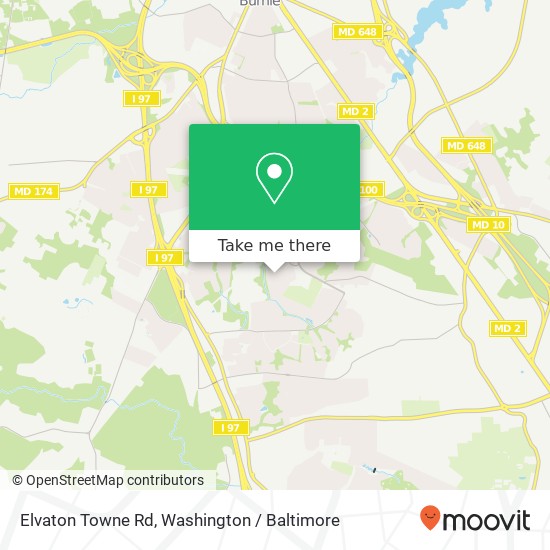 Mapa de Elvaton Towne Rd, Glen Burnie, MD 21061