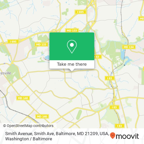 Mapa de Smith Avenue, Smith Ave, Baltimore, MD 21209, USA