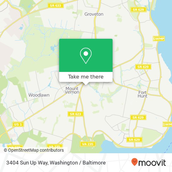 Mapa de 3404 Sun Up Way, Alexandria, VA 22309