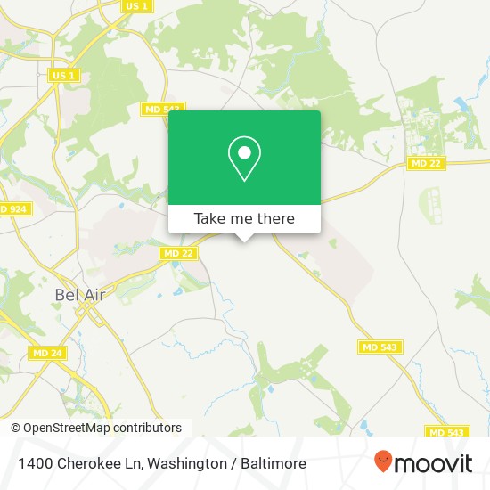 1400 Cherokee Ln, Bel Air, MD 21015 map