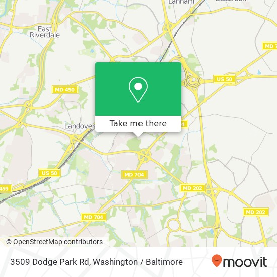 Mapa de 3509 Dodge Park Rd, Hyattsville, MD 20785