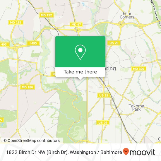 Mapa de 1822 Birch Dr NW (Birch Dr), Washington, DC 20012