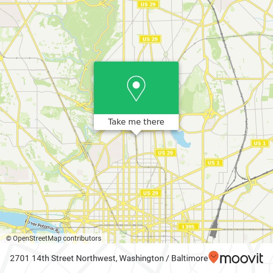 2701 14th Street Northwest, 2701 14th St NW, Washington, DC 20009, USA map