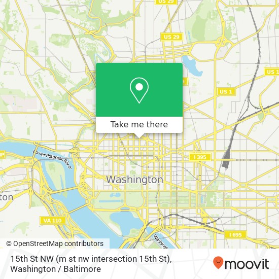 15th St NW (m st nw intersection 15th St), Washington (Washington DC), DC 20005 map