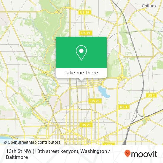 Mapa de 13th St NW (13th street kenyon), Washington, DC 20010