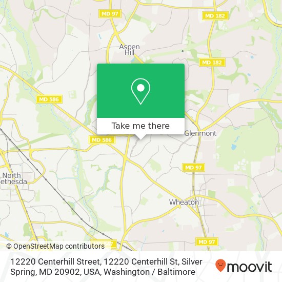 Mapa de 12220 Centerhill Street, 12220 Centerhill St, Silver Spring, MD 20902, USA
