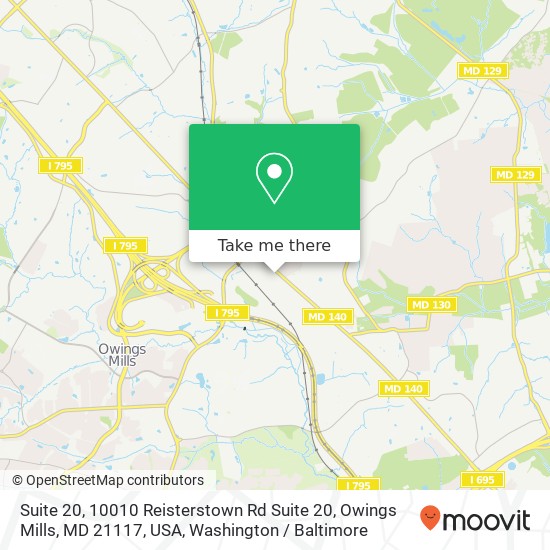 Suite 20, 10010 Reisterstown Rd Suite 20, Owings Mills, MD 21117, USA map