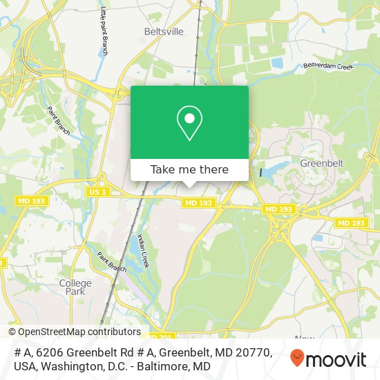 Mapa de # A, 6206 Greenbelt Rd # A, Greenbelt, MD 20770, USA