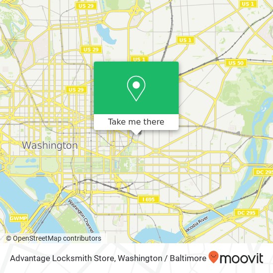Mapa de Advantage Locksmith Store, 50 Massachusetts Ave NE