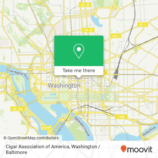 Cigar Association of America, 1100 G St NW map