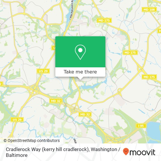 Mapa de Cradlerock Way (kerry hill cradlerock), Columbia, MD 21045