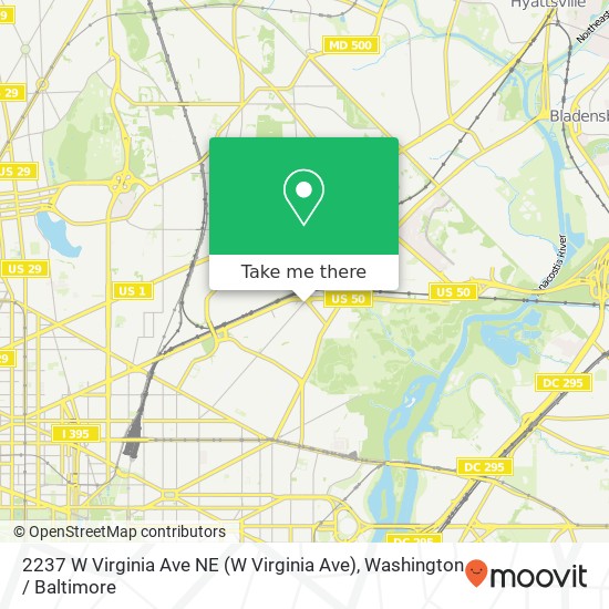 Mapa de 2237 W Virginia Ave NE (W Virginia Ave), Washington, DC 20002