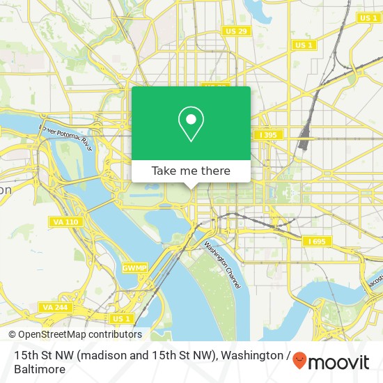 Mapa de 15th St NW (madison and 15th St NW), Washington, DC 20004