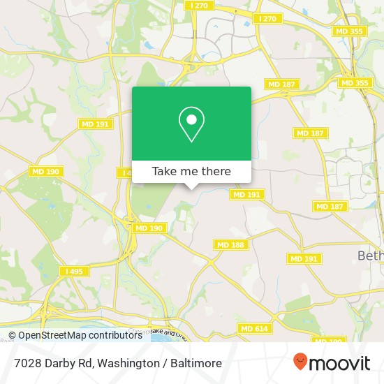 Mapa de 7028 Darby Rd, Bethesda, MD 20817