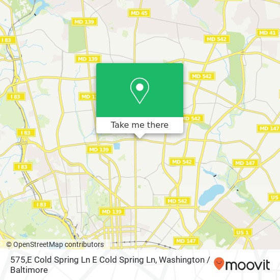 Mapa de 575,E Cold Spring Ln E Cold Spring Ln, Baltimore, MD 21212