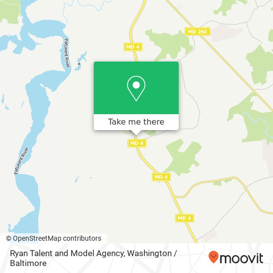 Mapa de Ryan Talent and Model Agency, 10375 Southern Maryland Blvd