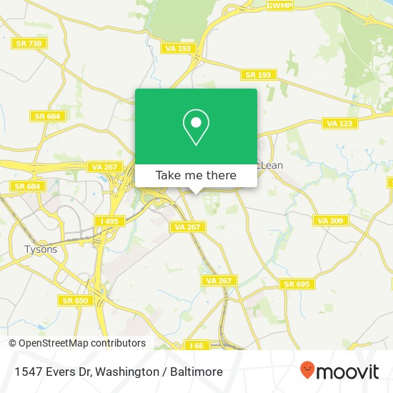 1547 Evers Dr, McLean, VA 22101 map