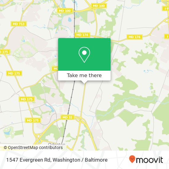 Mapa de 1547 Evergreen Rd, Severn, MD 21144