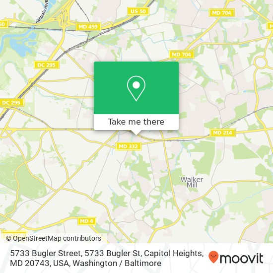 Mapa de 5733 Bugler Street, 5733 Bugler St, Capitol Heights, MD 20743, USA