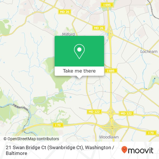 Mapa de 21 Swan Bridge Ct (Swanbridge Ct), Windsor Mill (BALTIMORE), MD 21244