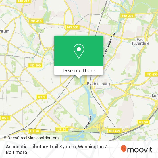 Mapa de Anacostia Tributary Trail System, Anacostia Tributary Trail System, Brentwood, MD 20722, USA