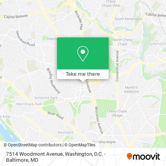 7514 Woodmont Avenue map