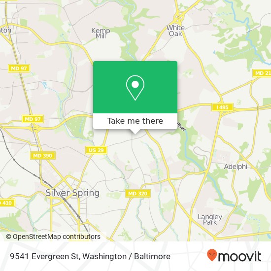 9541 Evergreen St, Silver Spring, MD 20901 map