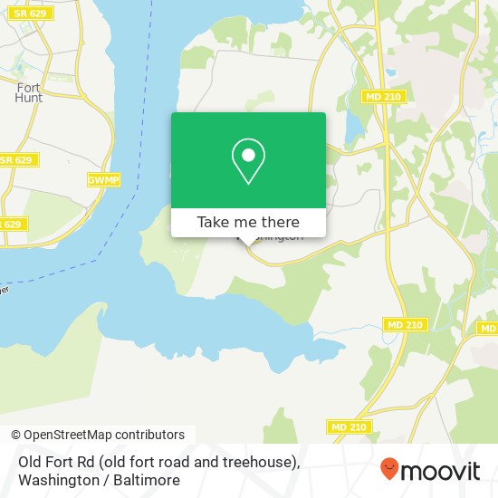 Mapa de Old Fort Rd (old fort road and treehouse), Fort Washington, MD 20744