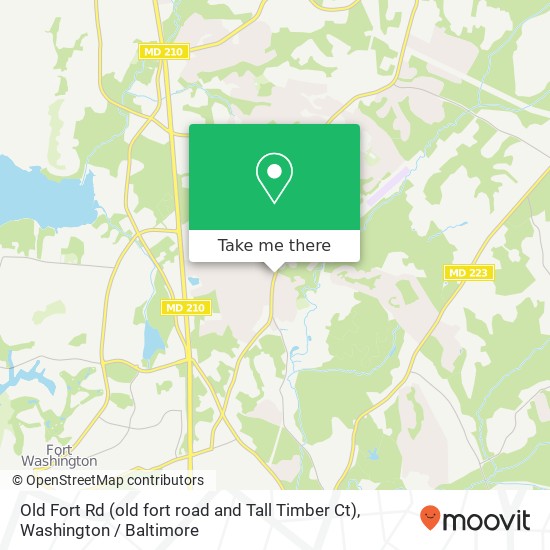 Old Fort Rd (old fort road and Tall Timber Ct), Fort Washington, MD 20744 map
