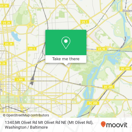 Mapa de 1340,Mt Olivet Rd Mt Olivet Rd NE (Mt Olivet Rd), Washington, DC 20002