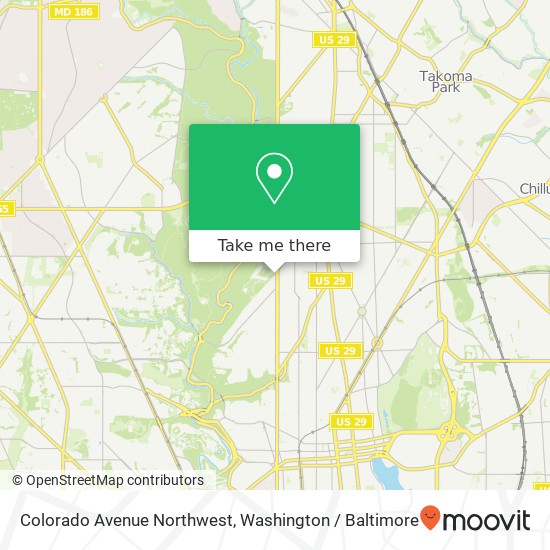 Mapa de Colorado Avenue Northwest, Colorado Ave NW, Washington, DC 20011, USA