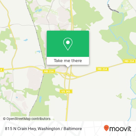 Mapa de 815 N Crain Hwy, Bowie, MD 20716