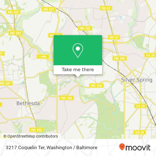 Mapa de 3217 Coquelin Ter, Chevy Chase, MD 20815