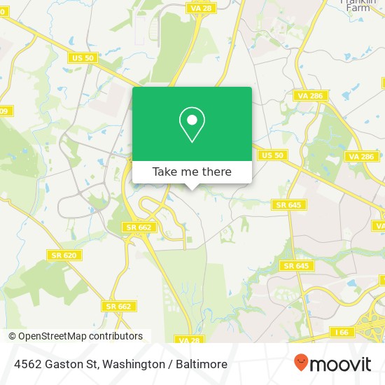 Mapa de 4562 Gaston St, Chantilly, VA 20151