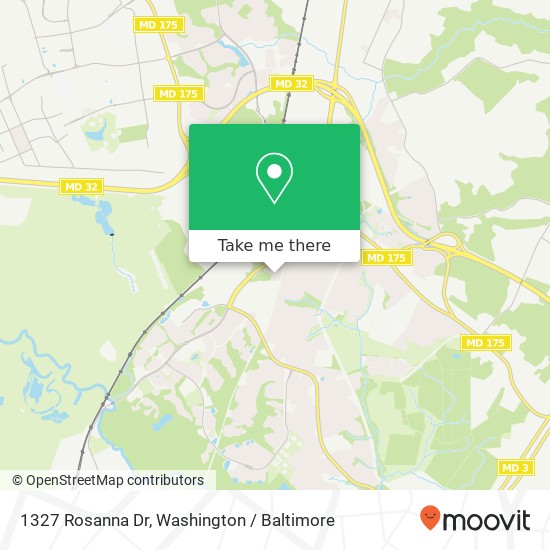 Mapa de 1327 Rosanna Dr, Odenton, MD 21113