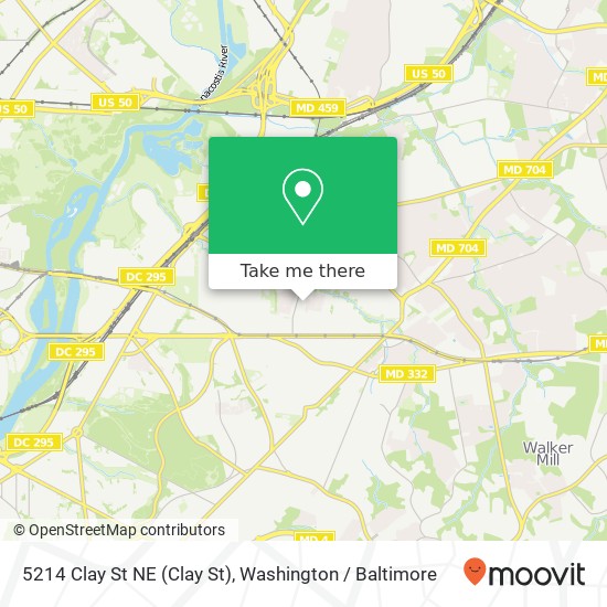 Mapa de 5214 Clay St NE (Clay St), Washington, DC 20019