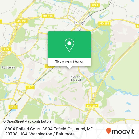 8804 Enfield Court, 8804 Enfield Ct, Laurel, MD 20708, USA map